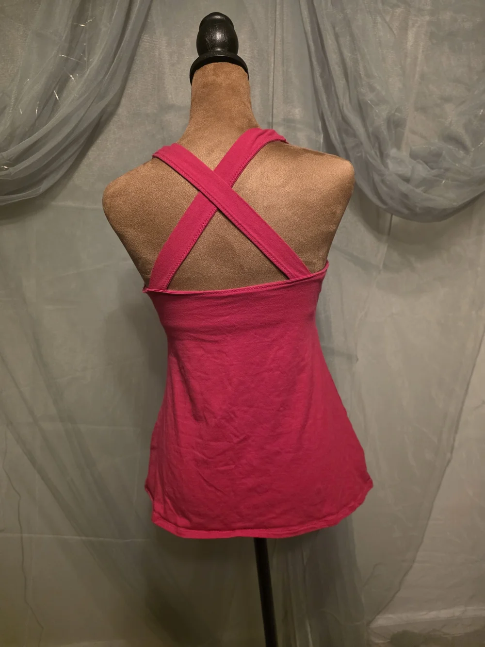 Y2K Size M Twist-Front Pink Tank Top